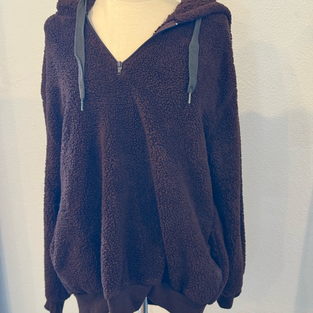 Cozy Brown Faux Sherpa Hoodie